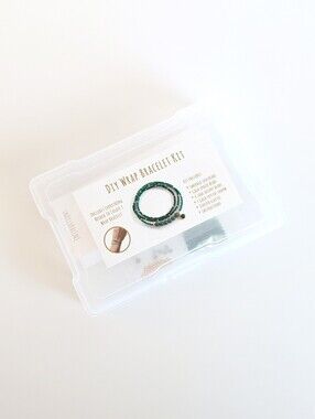 DIY Beaded Wrap Charm Bracelet Activity Kit - Emerald Green Jade